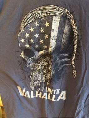 American Apparel Grey Skull Graphic Tee with White Print